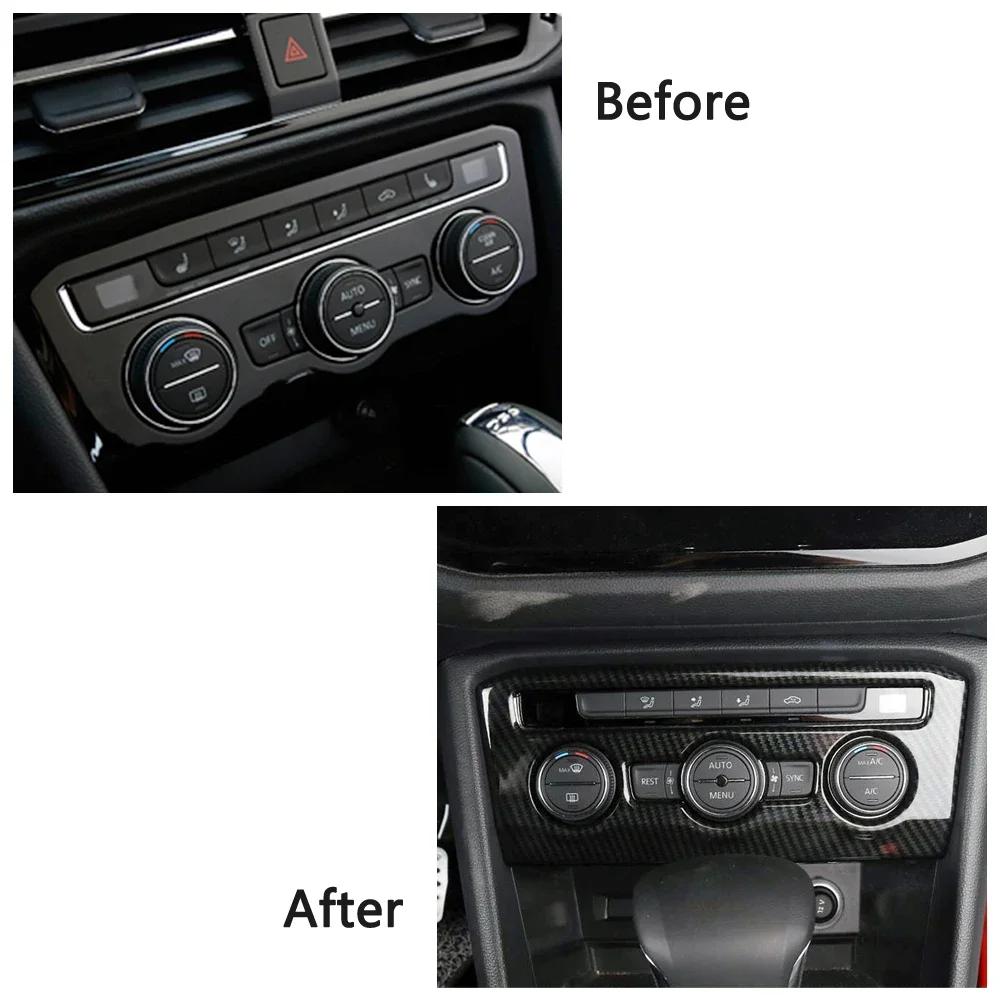 Для Volkswagen VW Tiguan 2017-2019 карбоновый цветной молдинг автомобиля отделка салона аксессуары центральная консоль декоративная наклейка