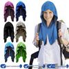 Quick-Dry Cooling Sports Towel Hoodie for Beach, Camping, Fitness & Sun Protection