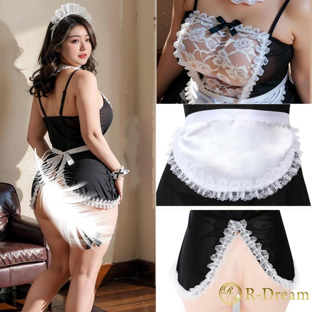 Maid Large Plus Halloween XJ [R-Dream] Uniform, Size, Cosplay, Sexy, Size, Lace, Women's Clothing, Men's, Women's, Men's Clothes, Costume, Costume,
