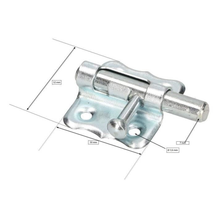 Verrou de porte KOTARBAU Пенка-кулиса-де-порт, ручная работа, acierrobute, revetement en poudre, быстрый монтаж, серебро, 30 мм