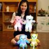 Colorful Luminous Rainbow Bear Doll Ribbon Luminous Bear Doll Children'S Led Light Collar