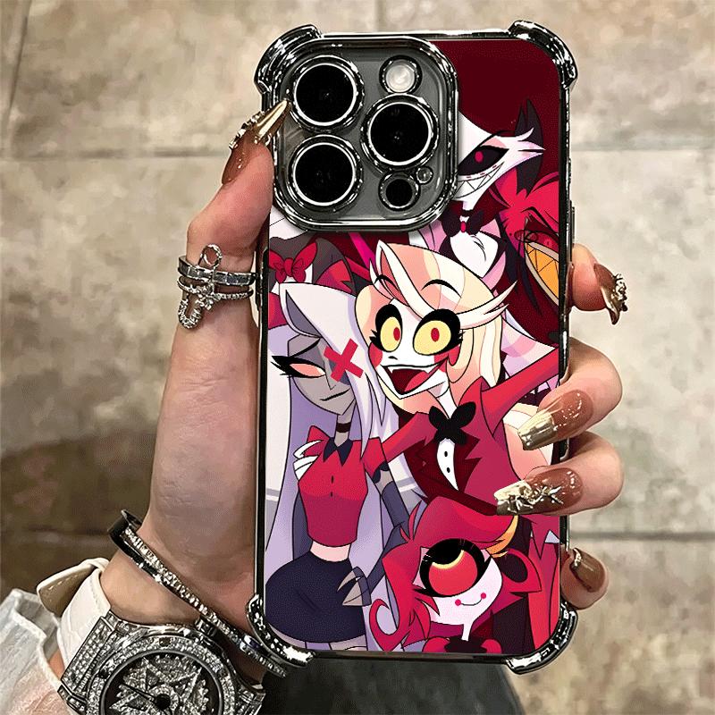 Чехол для телефона с покрытием в стиле аниме Hazbin Hotel Для iPhone 16 17 Pro Max Air 16E 14 15 Plus 12 13 Mini Противоударный чехол с подушкой безопасности