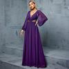 Фиолетовое платье для женщин, Новое шифоновое длинное платье в французском стиле, Макси-платье, Женское платье, Длинное платье