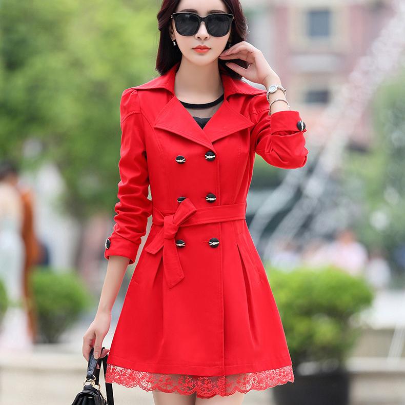 Весенний корейский плащ для женщин, трапециевидный отложной воротник, двубортный повседневный женский пиджак с поясом