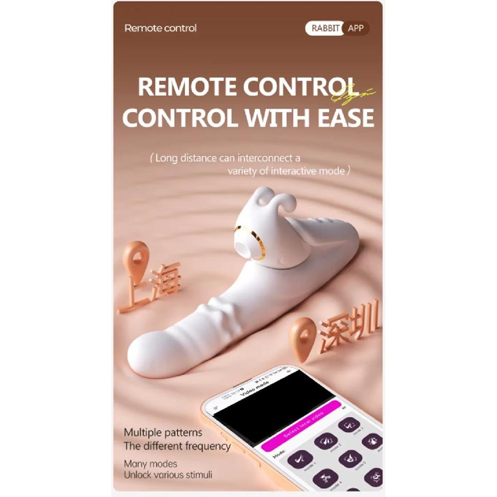 Thrusting Vibrator Detachable Sucker Orgasm Clitoris Stimulator APP Control 9 Sucking & 9 Telescopic Modes Sex Toys for Wome