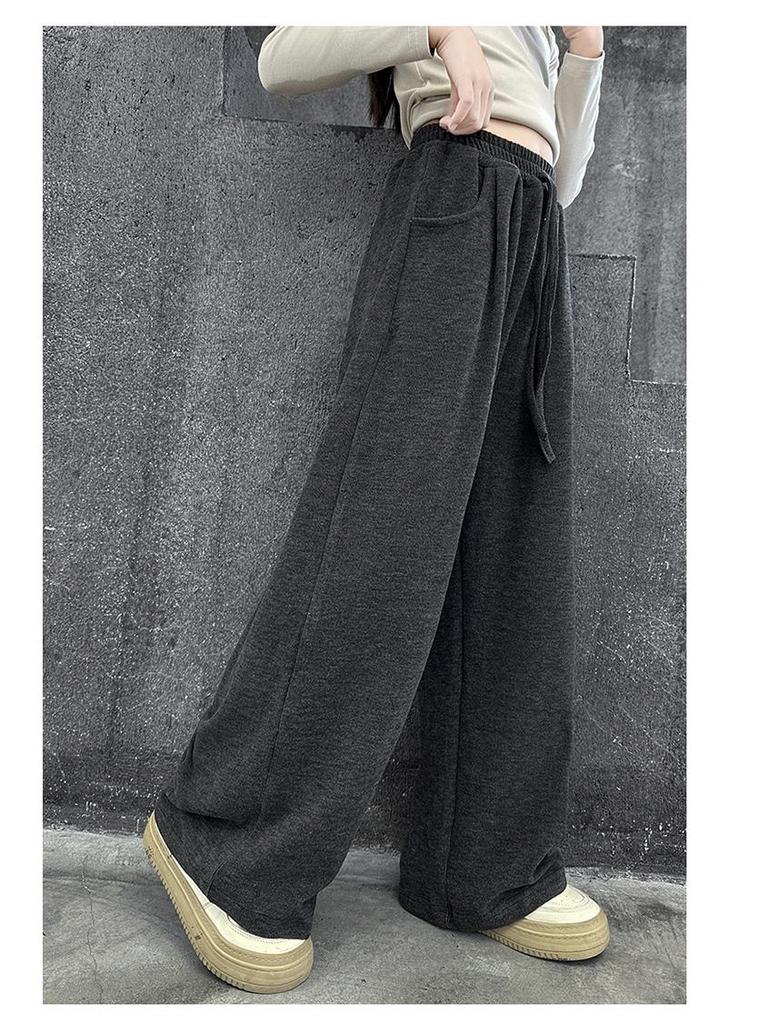 2025 New Style Girls' Wide-Leg Sweatpants for Spring & Autumn - Fashionable for Middle & Large Children, Junior High Students