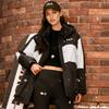 Fila Оригинальный логотип, цветной блок, повседневная свободная пуховая куртка с капюшоном, женская верхняя одежда, черная F51W449903F-BK