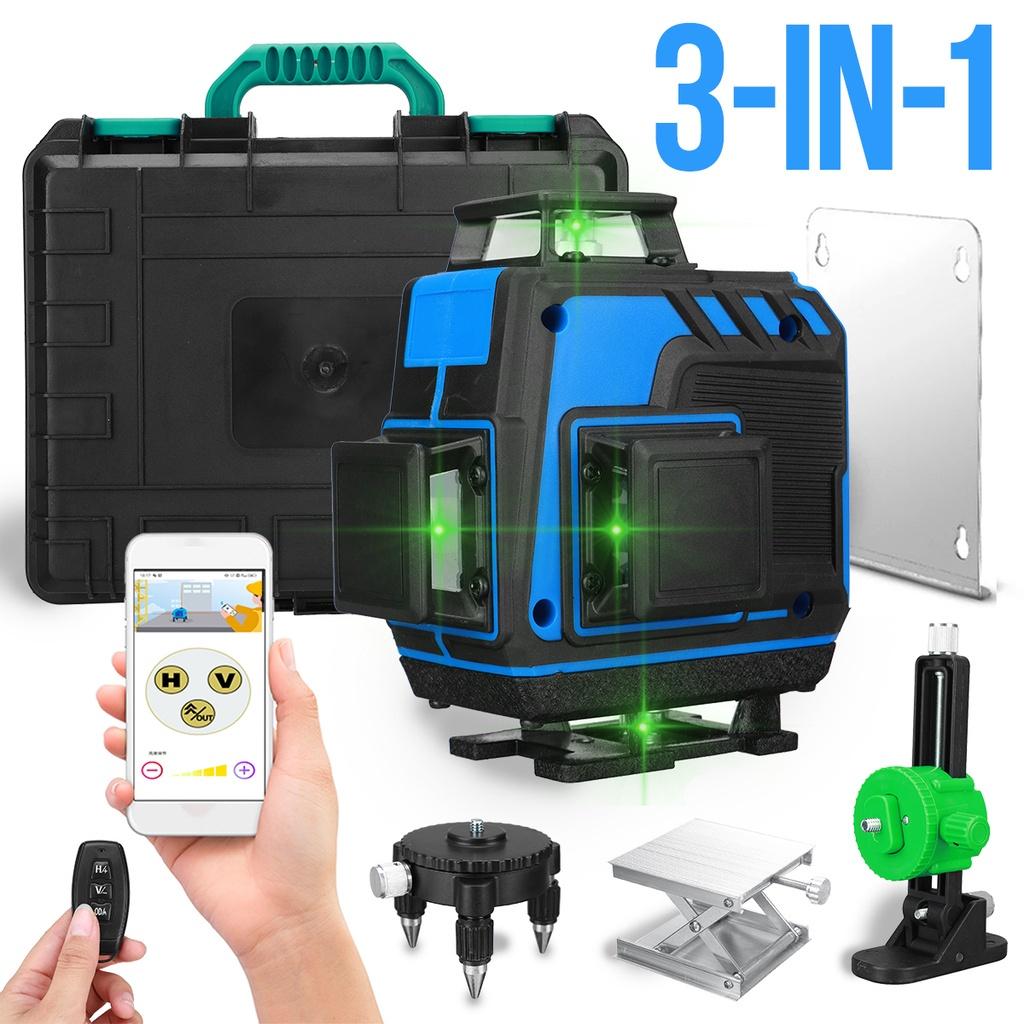 16 Lines 4D Laser Level Self-Leveling 360 Horizontal and Vertical Cross Super Powerful Green Laser Level APP/Bluetooth