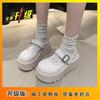 Korean Versatile Thick-soled Heightening Half Slippers 2025 Spring New Retro Fashion Small Bag Head Drag Women's Outer Wear