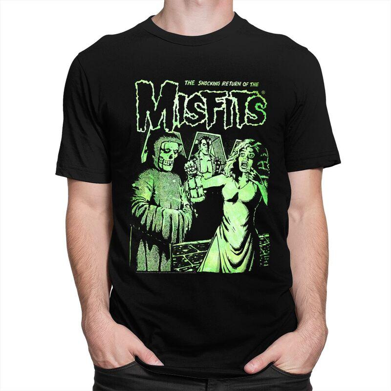 Custom Horror Punk Rock Misfits Skull Tshirts for Men Short Sleeve Leisure T Shirt Tshirt 100 Cotton Tee Gift