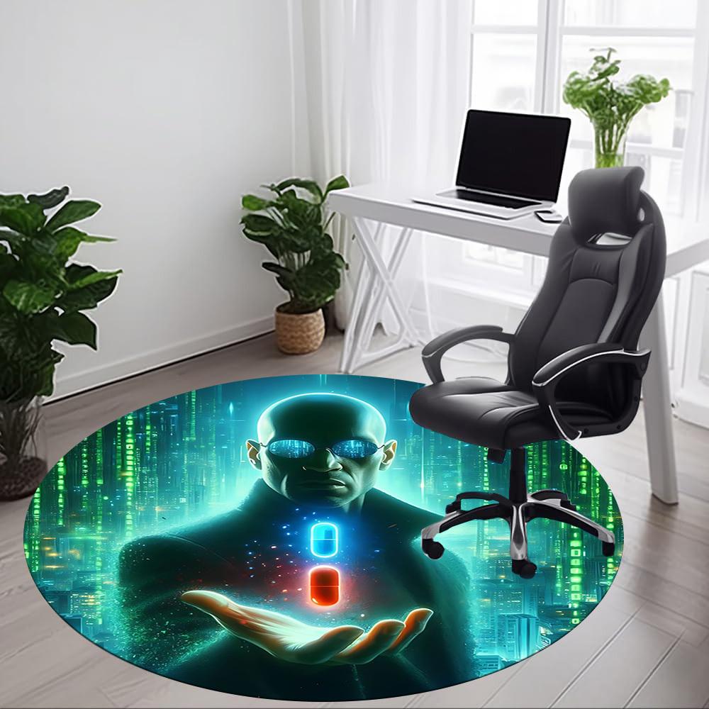 1pc Matrix Pill Chair Carpet for Office Non-Slip, Indoor Non-Slip Washable Carpet, Non-Shedding Mat For Office yy251030076