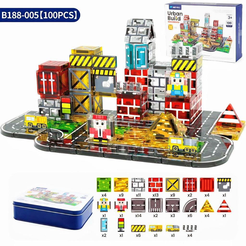 Portable Magnetic Tile Set: Travel-Friendly Educational Toy for Building and Creativity - Christmas Gift