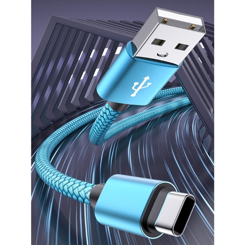 Плетеные кабели для зарядки телефона USB C Быстрая зарядка 3A Power Delivery 100 Вт 480 Мбит/с Передача данных для нескольких устройств