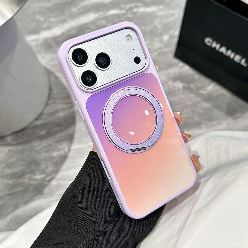 Применимо к iPhone 17 Pro Max двухцветный вращающийся держатель чехол для мобильного телефона градиентный Apple 16 противоударный магнитный защитный чехол