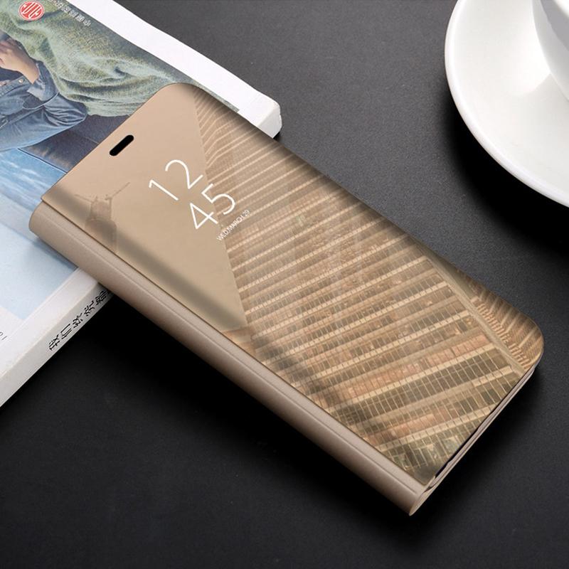 Smart Mirror Anti Drop Phone Case for Samsung Huawei Honor Xiaomi Redmi iPhone OnePlus Cover Magnetic Flip PU Leather