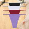 FINETOO 4Pcs/set Women Cotton Thongs Adjustable Waistband Underwear Low-Rise Sexy G-string Panties Ladies Soft Bikini Underpants