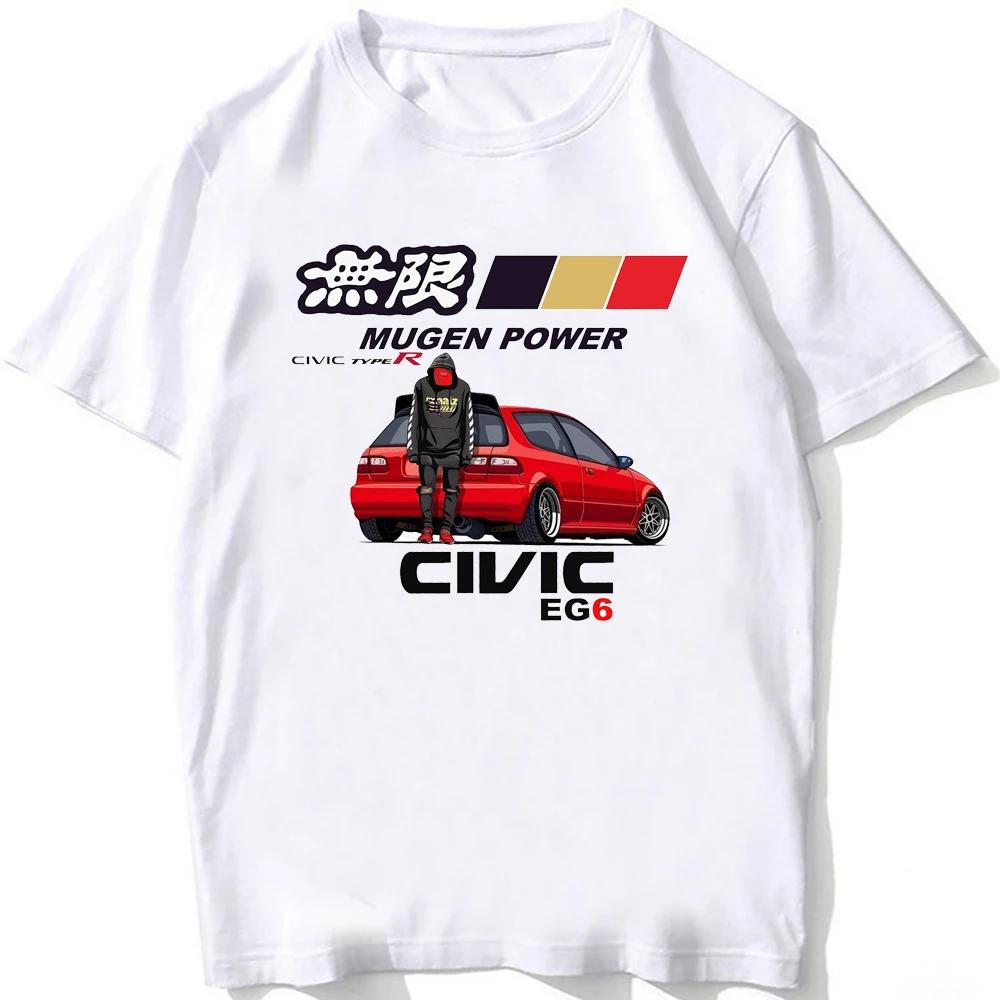 Футболка Civic Type R EG6 Car Legend Новая Летняя Мужская С Коротким Рукавом Винтажная Хип-Хоп Парень Повседневные Футболки Харадзюку JDM Белые Футболки