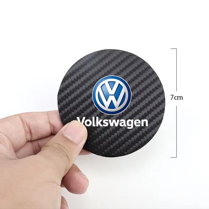 2 posavasos para coche, de fibra de carbono, para VW Golf Passat b6 Jetta, accesorios decorativos para el interior del coche, ll zw7