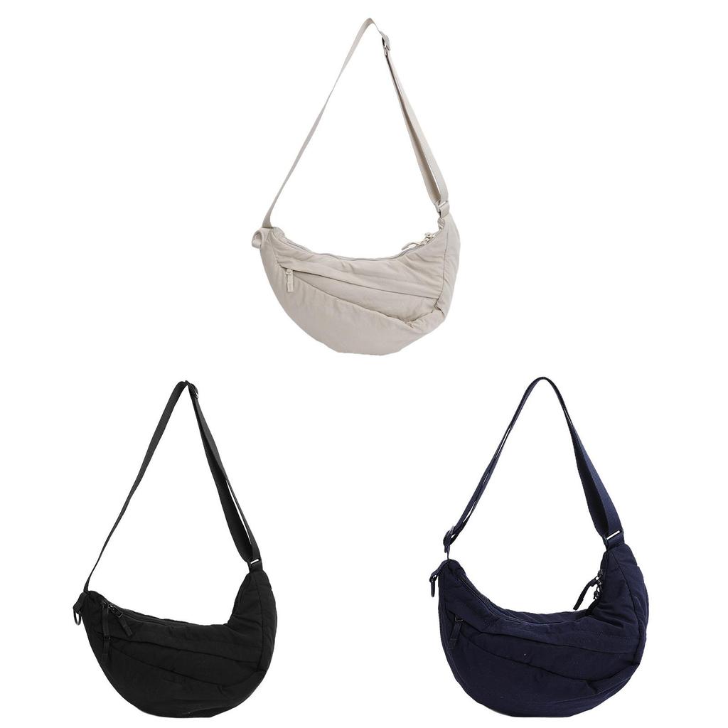 Korean Fashion Water Dumpling Shaped Crossbody Bag With Polyester Lining For Urban Outfits