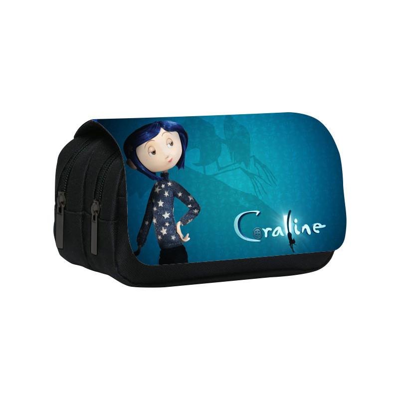Coraline Twin Compartment Organizer Stationery Pen Pouch For School And Home