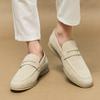 2025 Spring and Autumn New Doudou Shoes Men's Suede Men's Leather Shoes 38-46 Soft Sole One-pedal Suit Loafers