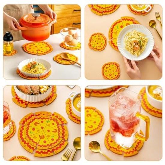 No-brand product silicone heat-resistant pizza pan anti-scalding mat large non-slip pot holder kitchen insulation reusable durable cooking aid pad