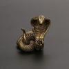 Antique Bronze Cobra Boa Snake Statue Miniature Figurines Copper Zodiac Animal Desk Funny Decor Tea Pets Ornaments Brass Crafts