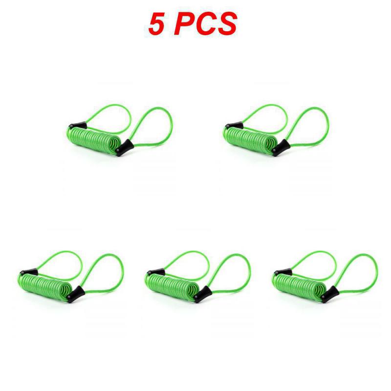 5Pcs 150CM Motorcycle Brake Disc Lock Scooter Reminder Cable Bicycle Spring Rope Bag Anti-Theft Cable Protection Alarm Locks