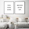 Минималистичные черно-белые мотивационные цитаты «Да, вы никогда не сможете отказаться» настенные художественные холсты, постеры и принты, современный домашний декор