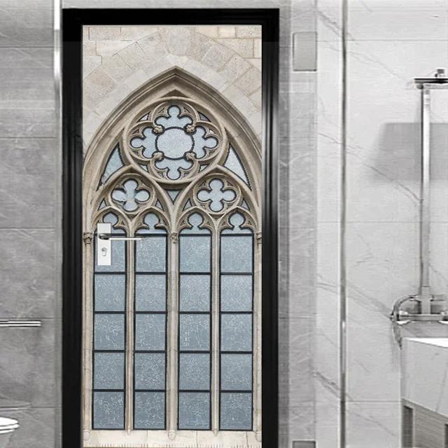 Наклейка на окно и внешнюю дверь для гостиной, спальни, сделай сам, самоклеящиеся обои, домашний декор, дверной плакат, ремонт, легко наклеивается