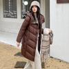 Зимняя новая модная теплая утолщенная хлопковая одежда с капюшоном длиной до колена, женское повседневное свободное хлопковое пальто