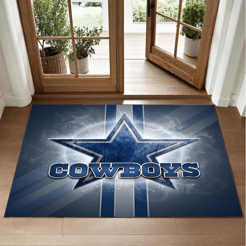 Коврик из кристаллического велюра с дизайном Dallas Cowboys, мягкий декоративный коврик для спальни, прихожей