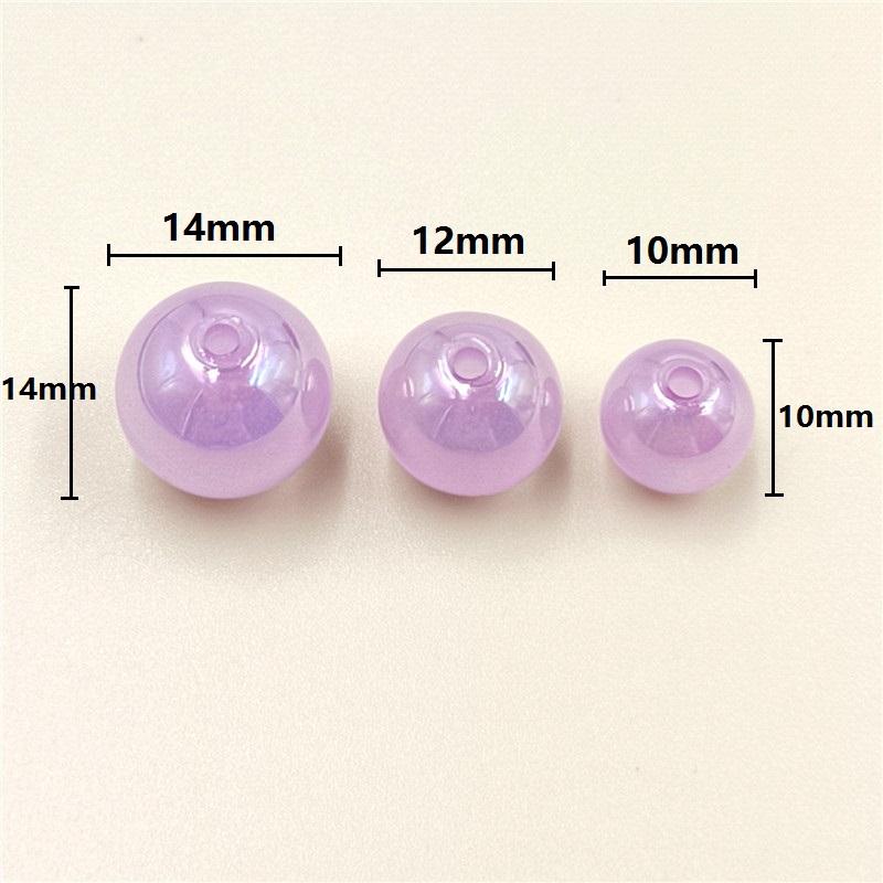Home Party Supplies Acrylic UV Dazzle Necklace Accessories Fashion 10/12/14mm Bracelet Jelly Color Luminous 10pcs Beaded Material Round Beads DIY