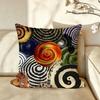 Art CColorful sspiral Cushion Cover Pillow Case Antidustmite Pillowcase Silky Short Plush Sofa Cushion Cover hot