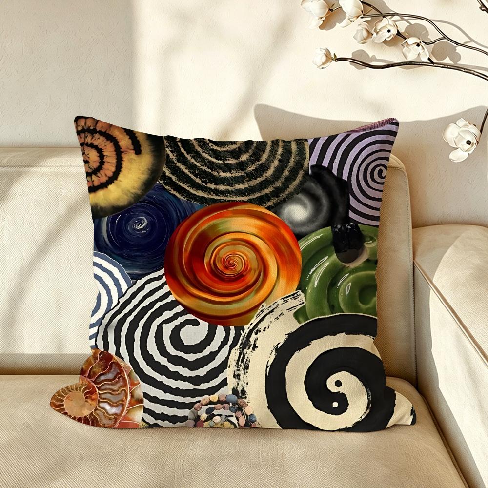 Art CColorful sspiral Cushion Cover Pillow Case Antidustmite Pillowcase Silky Short Plush Sofa Cushion Cover hot