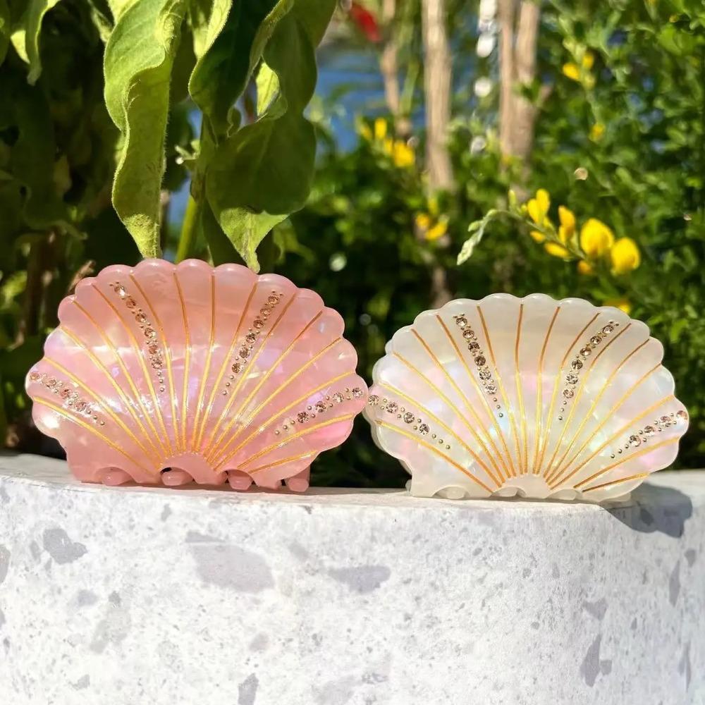 Нескользящий Зажим-Краб Ракушка Акула Ювелирные Изделия Стразы Зажим-Краб Модный Ацетат Ракушка Заколка для Волос Дамская