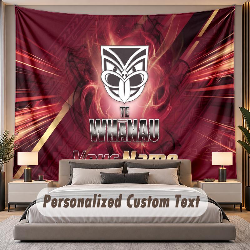 Custom Name Text Tapestry Wigan Warriors Personalized Polyester Wall Tapestry For Bedroom And Room