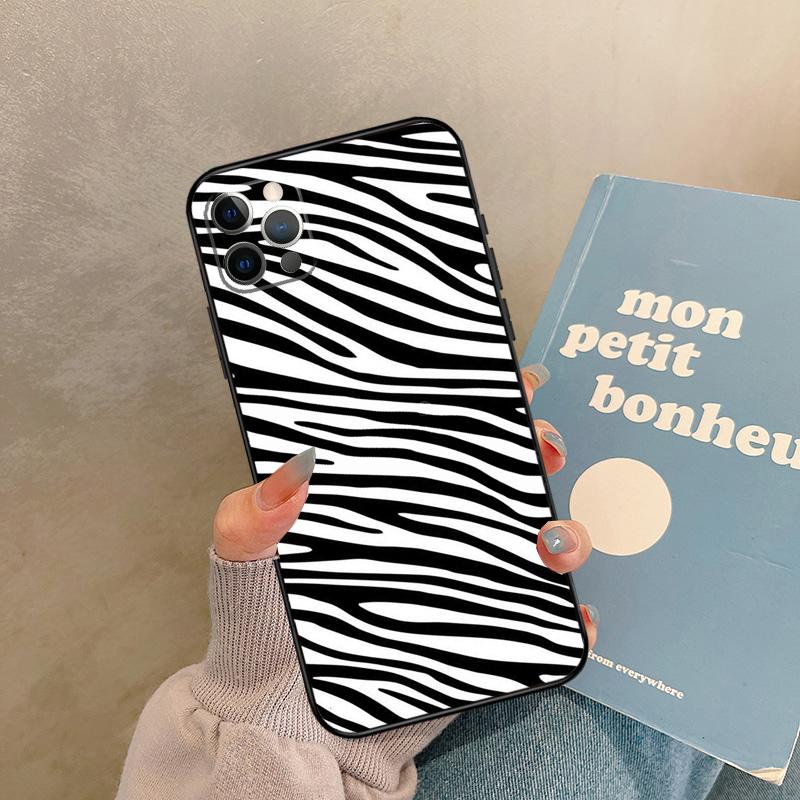 Zebra Skin Case For 17 Air iPhone 18 16 15 14 13 12 11 Pro Max 12 mini XR 15 16 Plus 16e Back Cover Shell