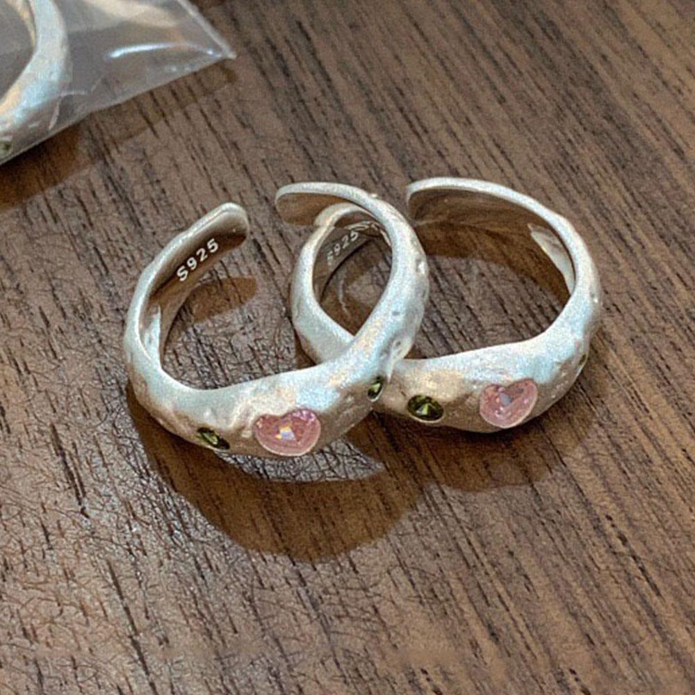 Xiaomi 925 Sterling Silver Rings For Women Men Fine Jewelry Finger Adjustable Open Heart CZ Ring For Party Birthday Gift