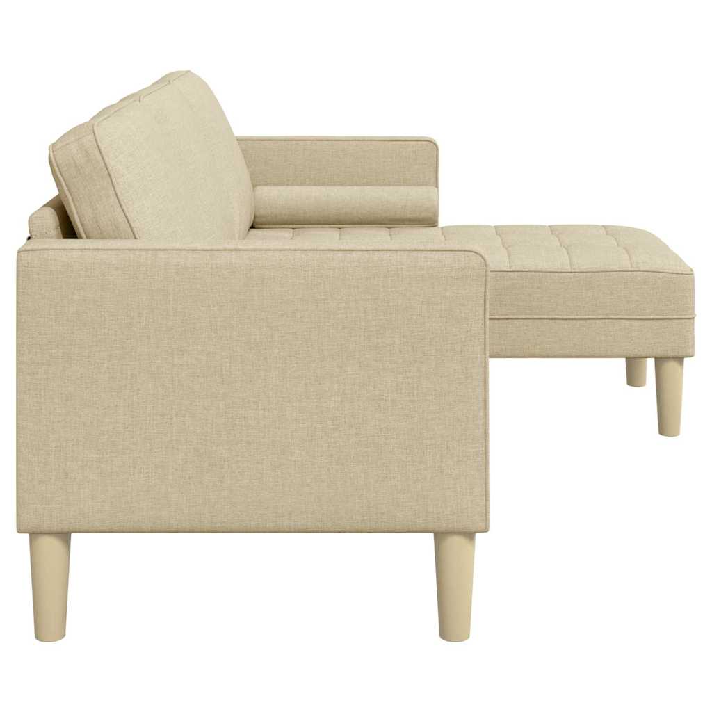 Sofa Set with Cushions Cream Polyester