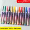 Nails Art Marker Set 0 5mm Fine Tip Nail Drawing Pen Water-Based Quick Dry Solid Color Nail Art Drawing Tools for DIY Nail Decoration 12 Pieces