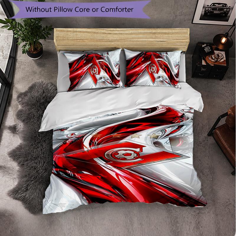 Spartak Moscow 3 Piece Bedding Set Soft Duvet Cover Set with Pillowcases Printed Bedroom Decor Set for Home