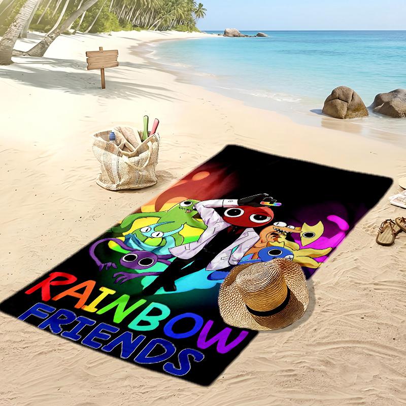 Rainbow Friends Beach Towel, Soft Absorbent Quick‑Dry Towel for Beach Pool Swimming Travel Home