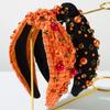 Новый Хэллоуин Шик Стиль Тканевая Повязка на Голову с Узлом, Стразами и Жемчугом, Темпераментные Аксессуары для Волос для Вечеринки