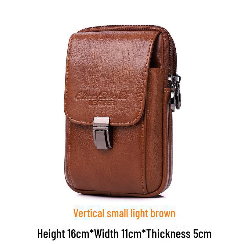 Мужская кожаная поясная сумка Xiaoduoli для мобильных телефонов 5,5"/6,5" с ремнем, держателем удостоверения личности из коровьей кожи 