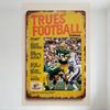 Винтажная металлическая табличка TRUES Football Yearbook Ретро-постер футбольной игры с игроками №15 №37 №17 для бара паба домашнего декора стены