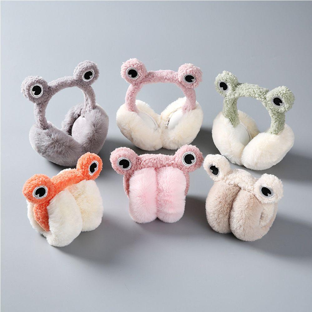 Protection Bear Ear Frog Solid Color Plush Korean Style Ear-flap Children Ear Cover Women Ear Muff