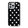 INS Черный чехол для телефона с принтом в горошек Для iPhone 16 15 14 13 12 11 Pro Max XR XS Max 7 8 Plus MINI Креативная черная крышка