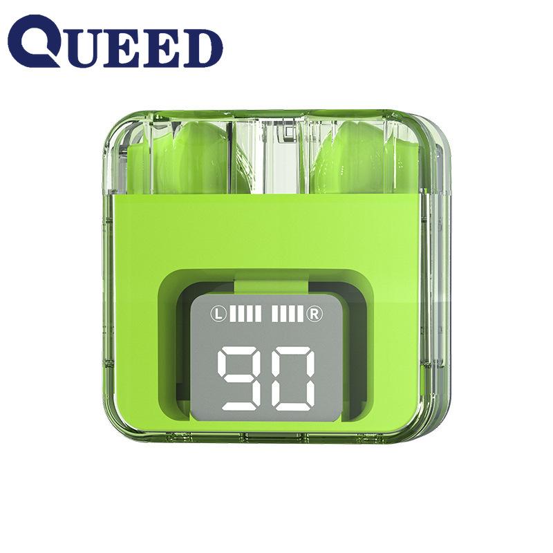 Прозрачная Bluetooth-гарнитура Полувкладыши с цифровым дисплеем Игровая спортивная беспроводная гарнитура с низкой задержкой