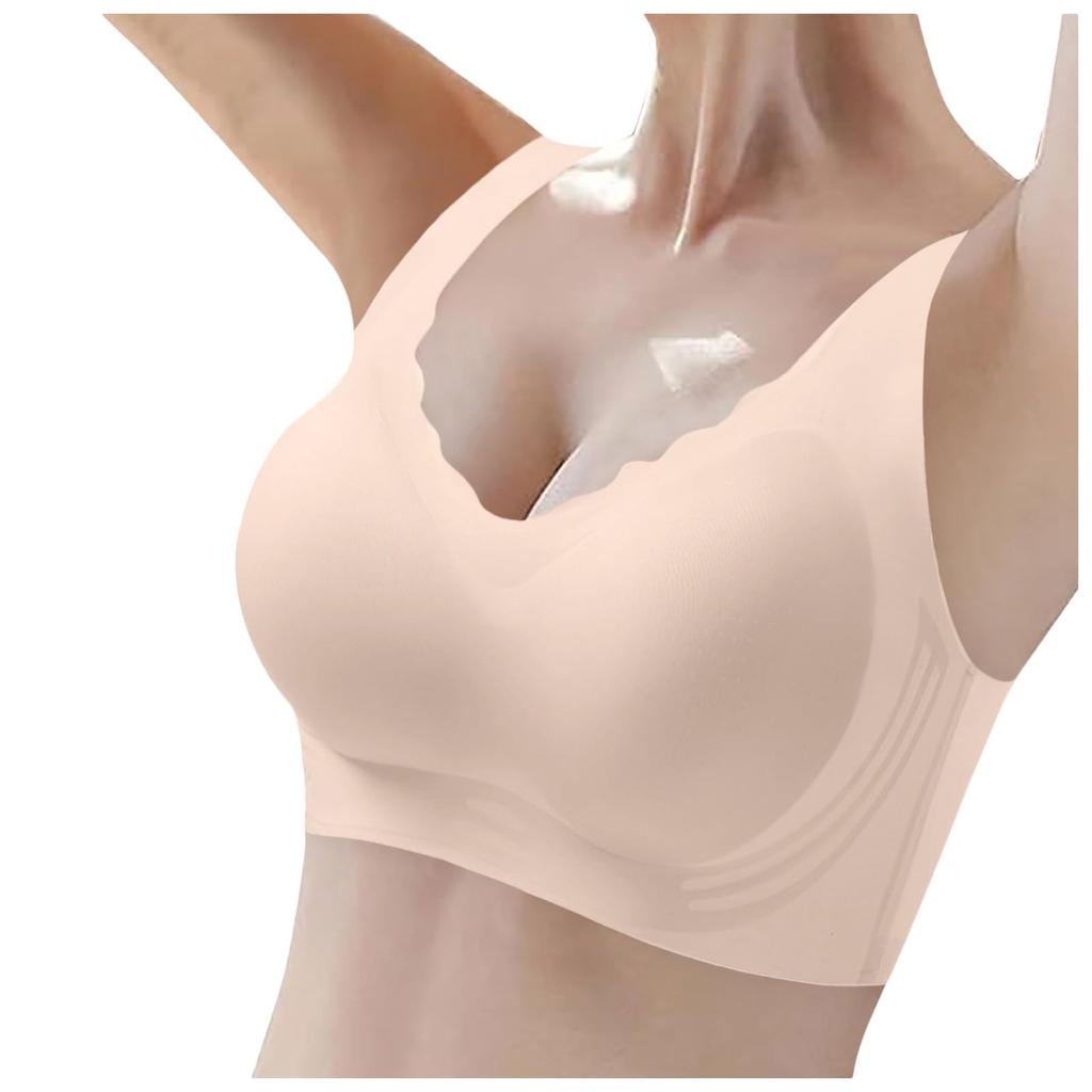 Seamless Underwear Women's Thin Summer Ice Silk Cool Gathered No Steel Ring Bra